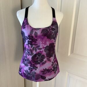 New Balance Pink and Black Floral Tank Top Sz M